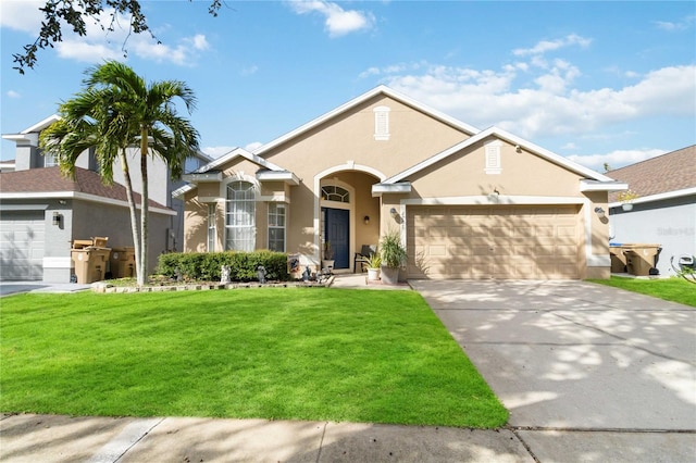 view of front of house with a front lawn