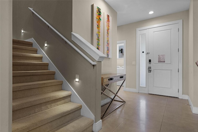 view of tiled entrance foyer