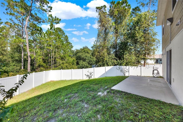 view of yard with a patio area