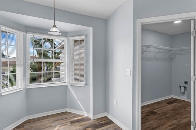 interior space featuring dark wood-type flooring