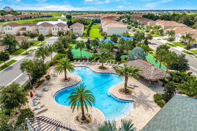 view of pool featuring a patio