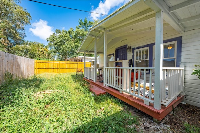 exterior space featuring covered porch