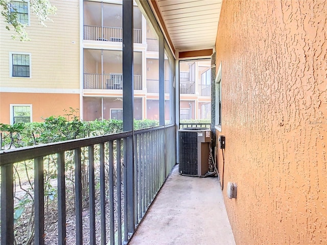 balcony featuring central AC