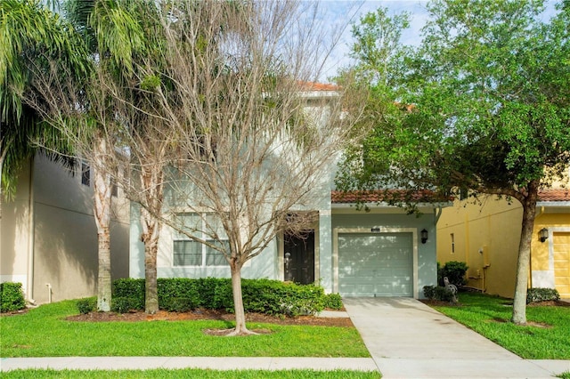 view of front of house with a garage