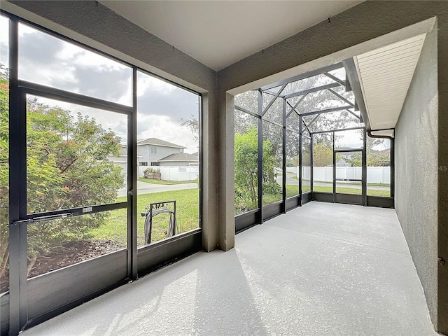 view of unfurnished sunroom