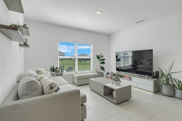 view of tiled living room