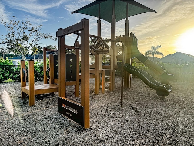 view of playground at dusk