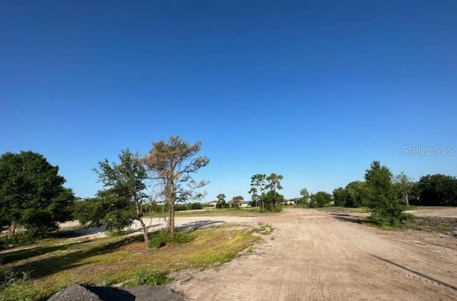 view of road with a rural view