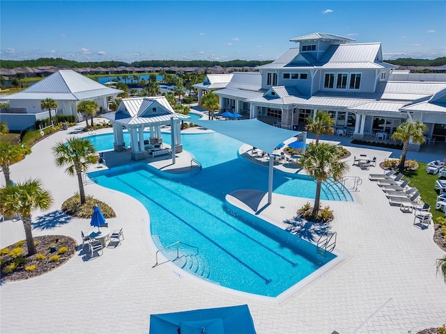 view of pool with a patio area