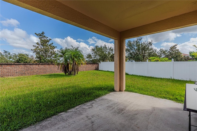 view of yard featuring a patio area