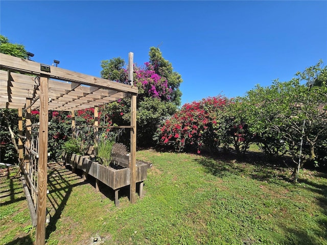 112 10th St, Saint Cloud, FL 34769 - view of grassy yard with a pergola