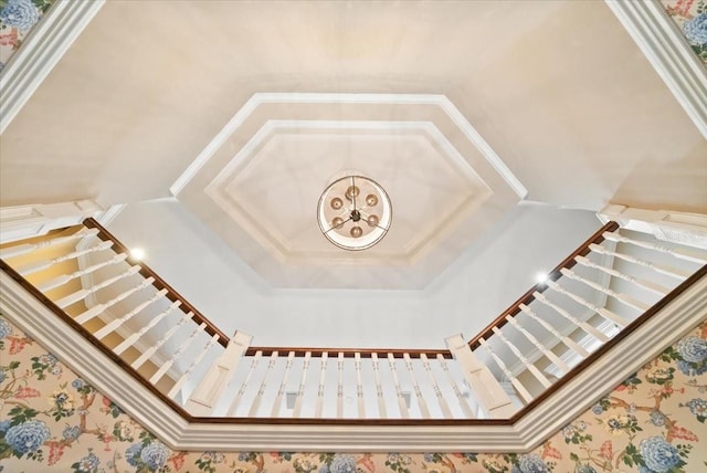 stairs featuring lofted ceiling