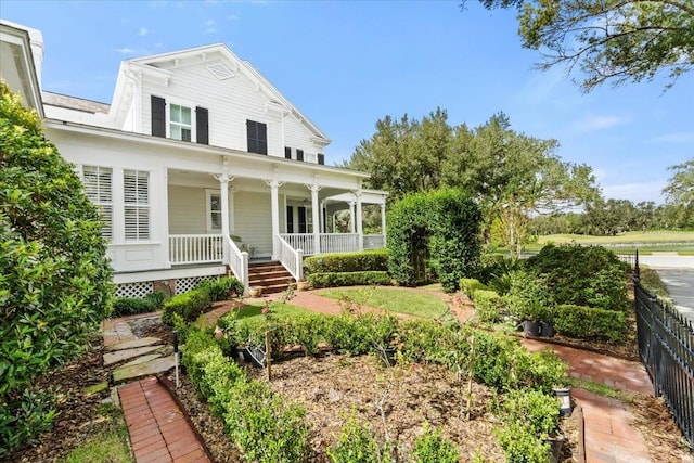 view of front of property with a porch