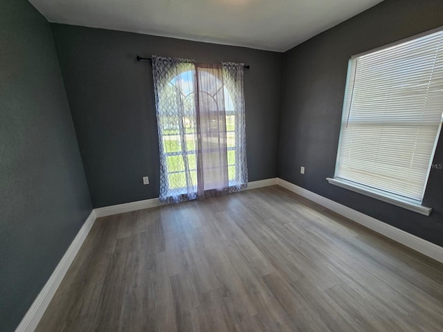 empty room featuring hardwood / wood-style flooring and a wealth of natural light