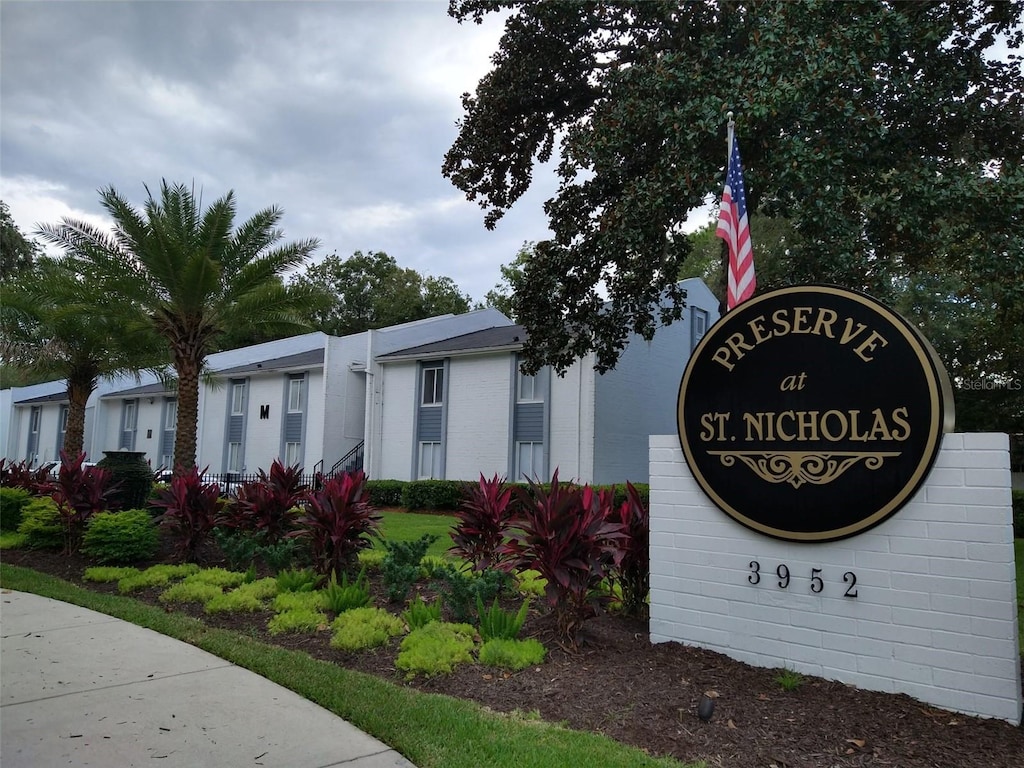 view of community sign