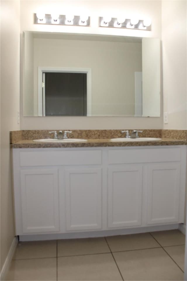 bathroom featuring tile patterned floors and vanity