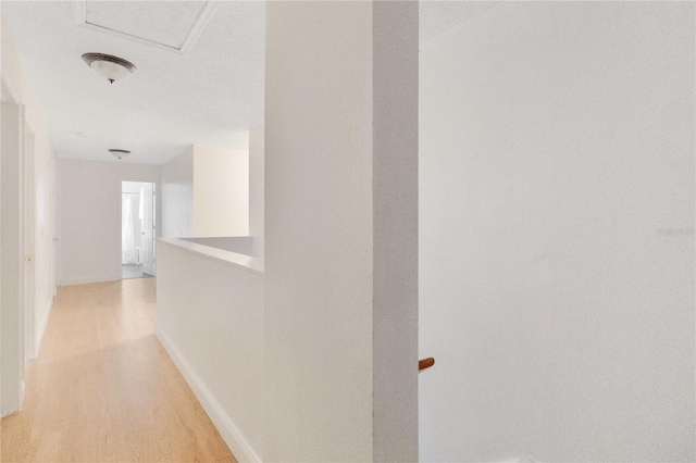 hallway with light wood-type flooring