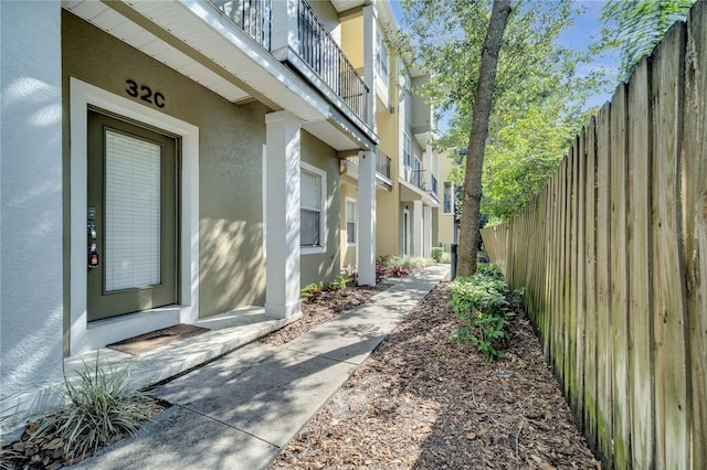 exterior space featuring a balcony