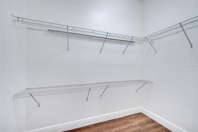 spacious closet featuring hardwood / wood-style floors