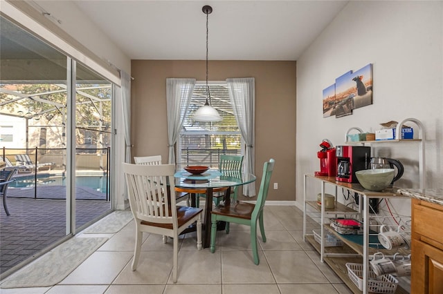 view of tiled dining space