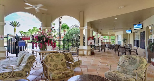 view of patio / terrace with ceiling fan