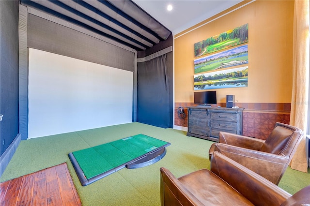 interior space featuring golf simulator