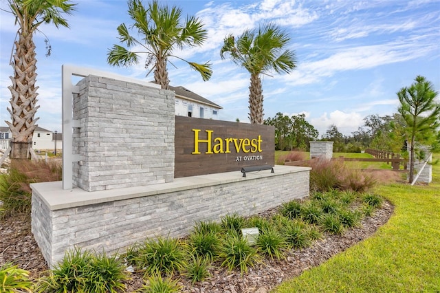 view of community sign