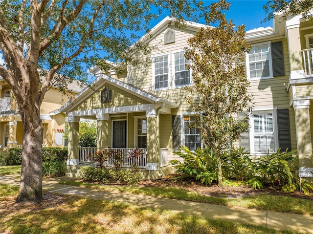 view of front of home with covered porch