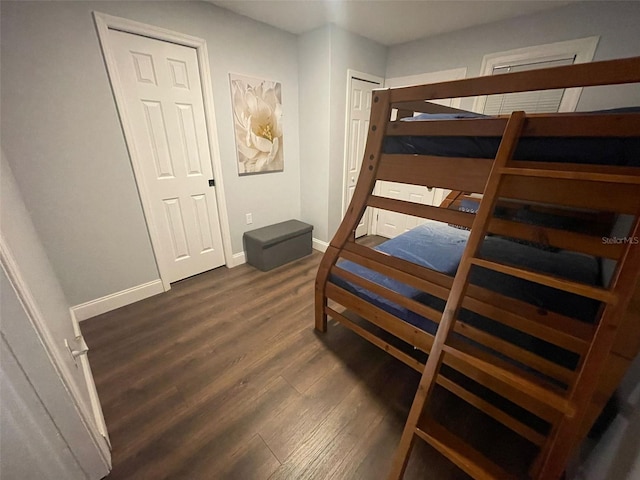 bedroom featuring dark hardwood / wood-style floors