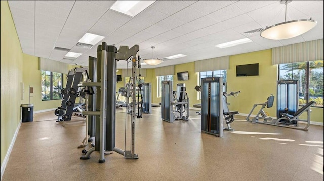 gym with plenty of natural light