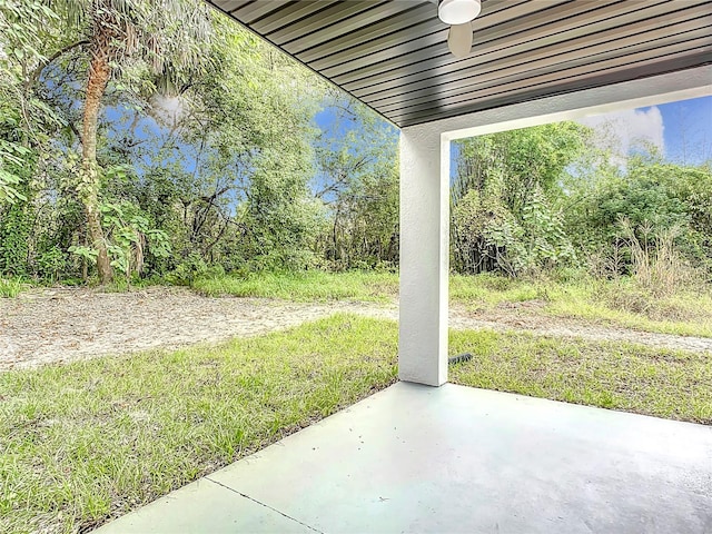 view of yard with a patio area