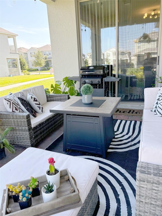 view of patio featuring an outdoor hangout area