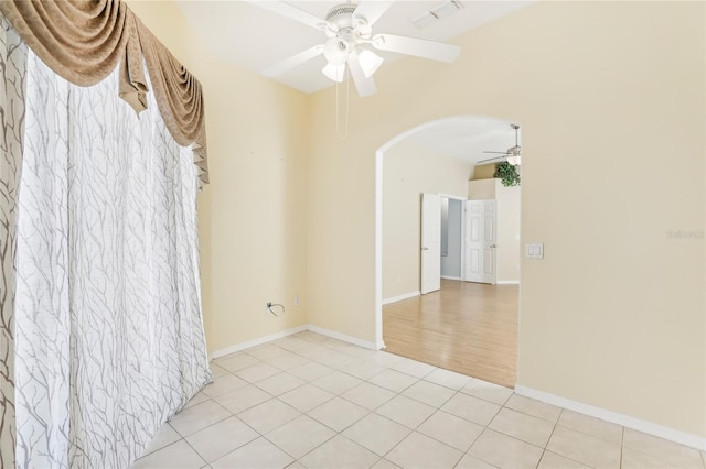 spare room featuring light wood-type flooring