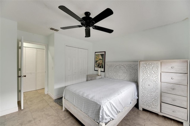 bedroom with ceiling fan