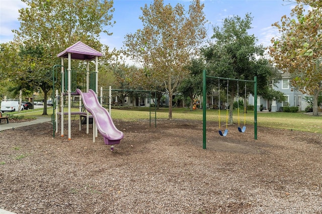 view of play area with a lawn