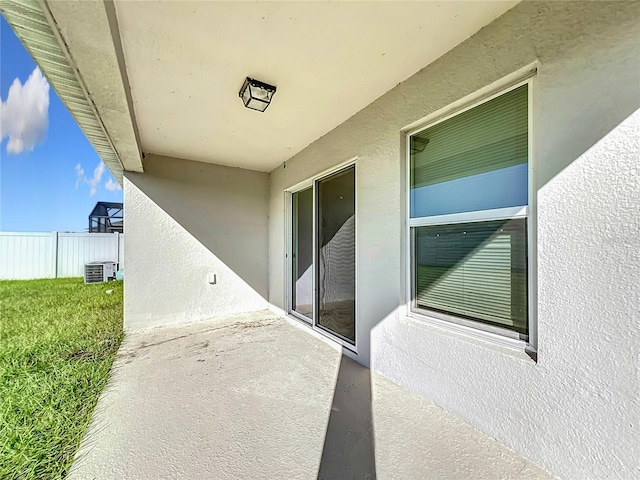 view of patio / terrace featuring central AC