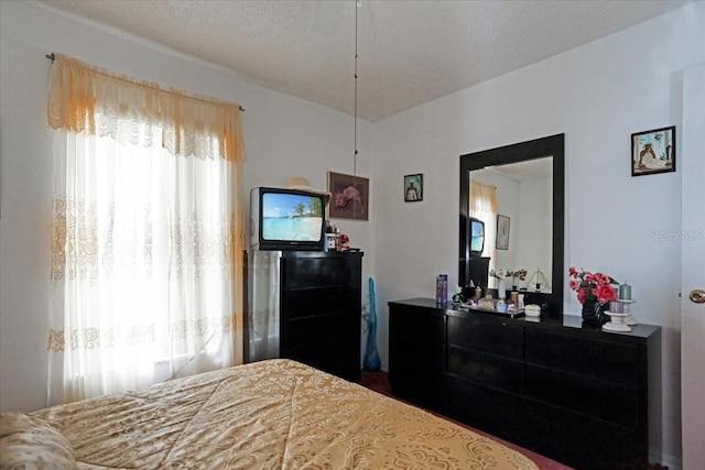 bedroom with a textured ceiling