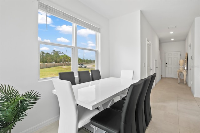 view of tiled dining room