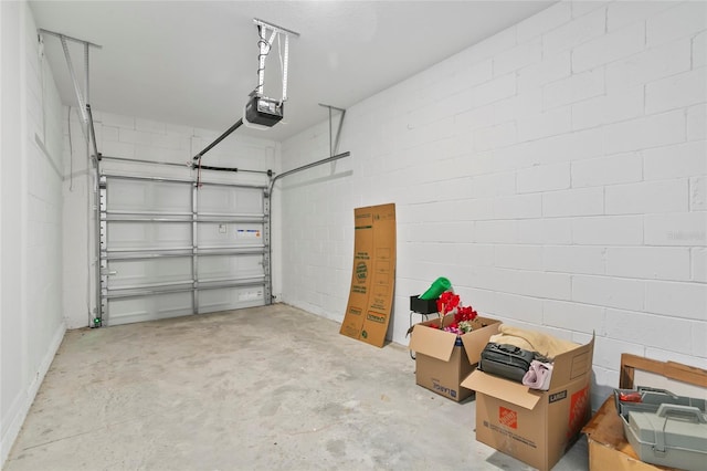 garage featuring a garage door opener