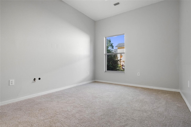 view of carpeted spare room