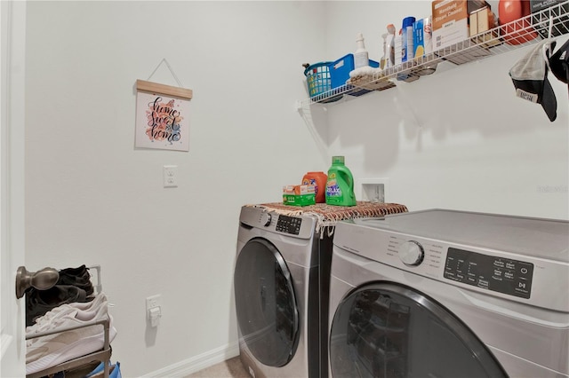 laundry room featuring washer and dryer