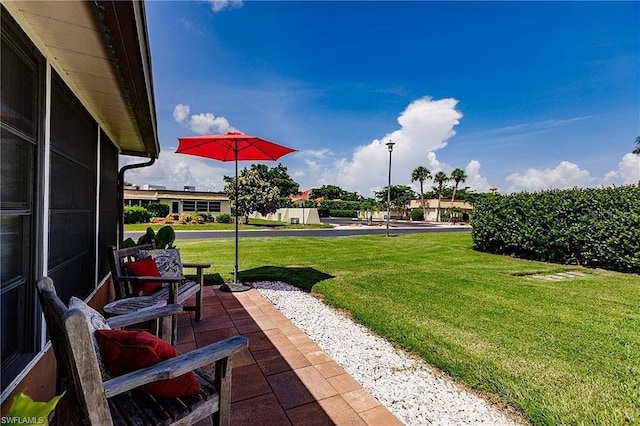 view of yard with a patio area