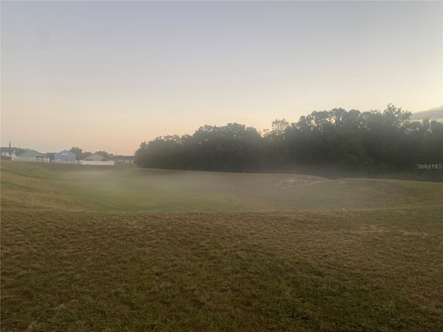 view of yard at dusk