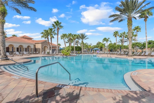 view of pool with a patio area