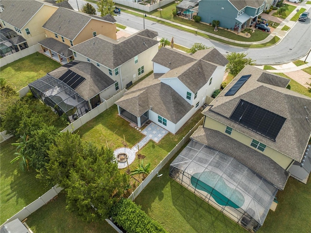 aerial view with a residential view