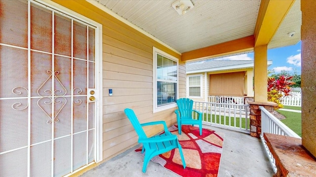 view of patio with a porch