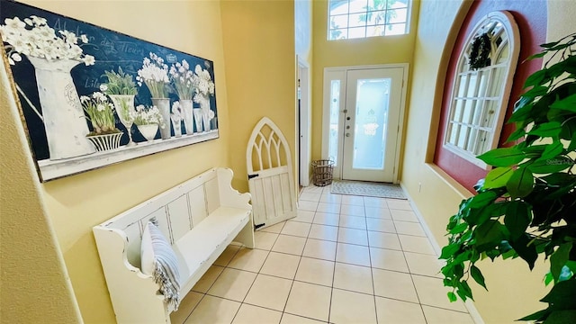 view of tiled entrance foyer