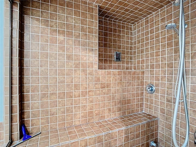 bathroom featuring tiled shower