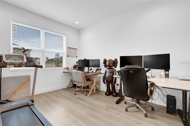14442 Noto Ave, Clermont, FL 34714 - office area featuring wood finished floors and recessed lighting