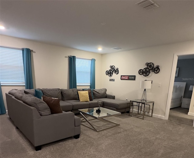 view of carpeted living room